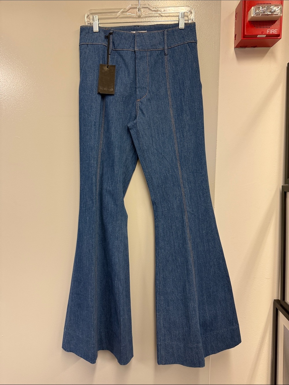 PAIGE Women's Dark Blue Flare Jeans